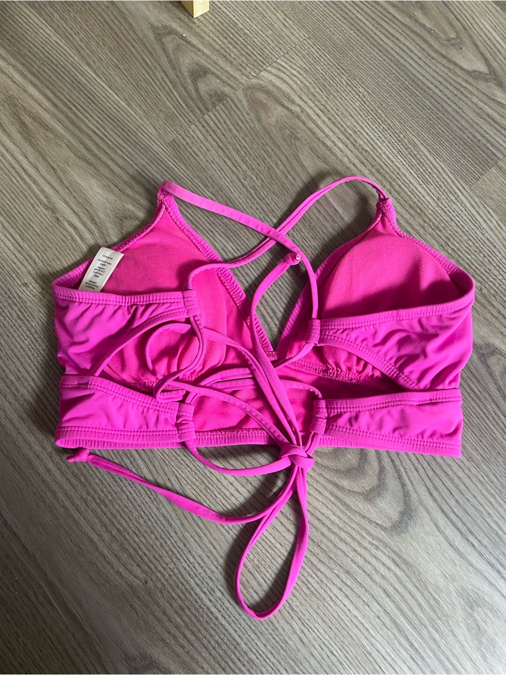 Athleta Crisscross Tie-Back Bikini Top Size S Barbie athletic Yoga Swim Summer - Picture 7 of 12